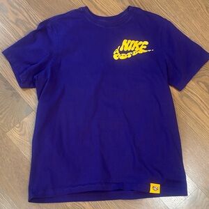 Nike Deep Purple Large Tee with Yellow “Just Do it” Logo Accent